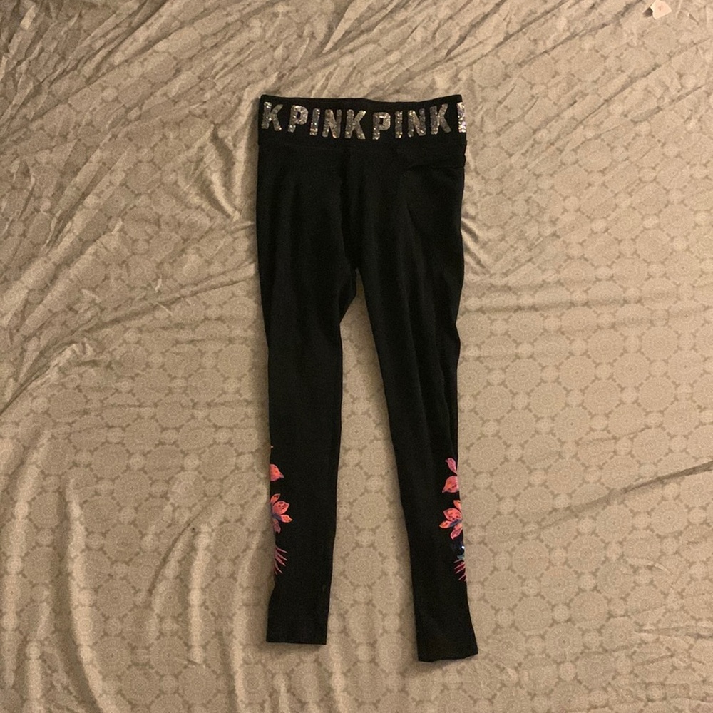 Victoria Secret black sequin leggings